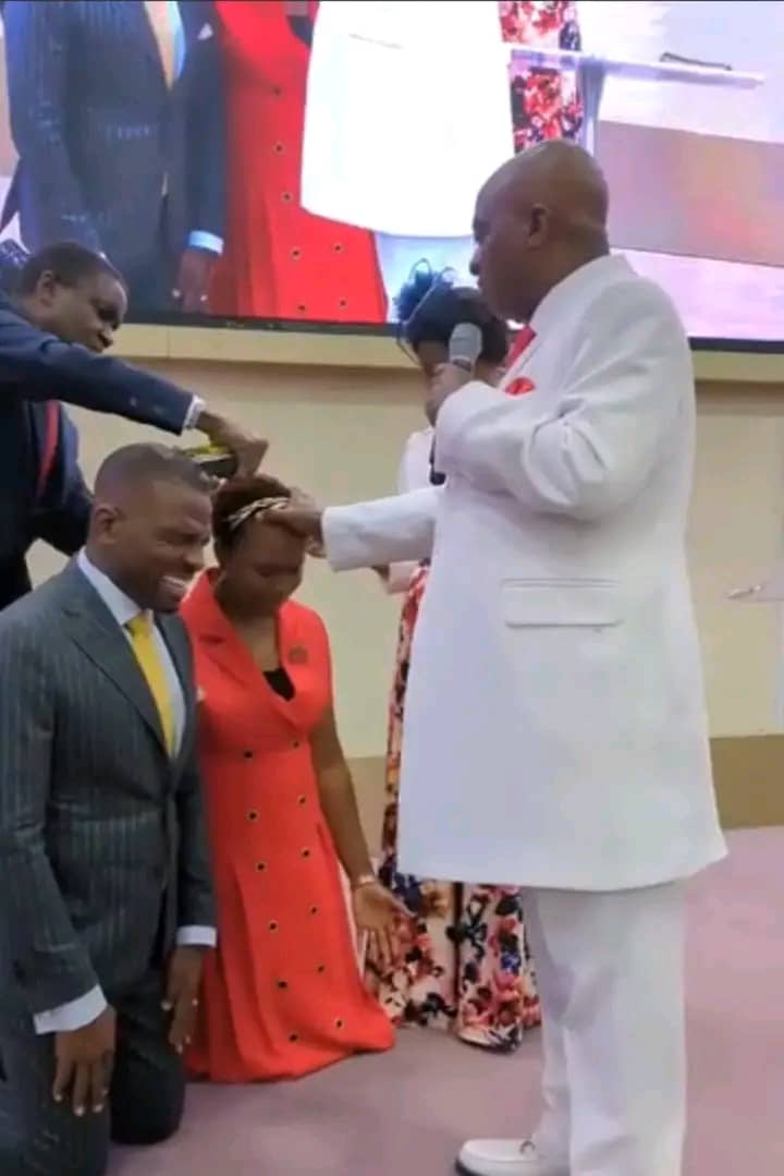 Bishop Oyedepo blesses son Isaac as he opens own church