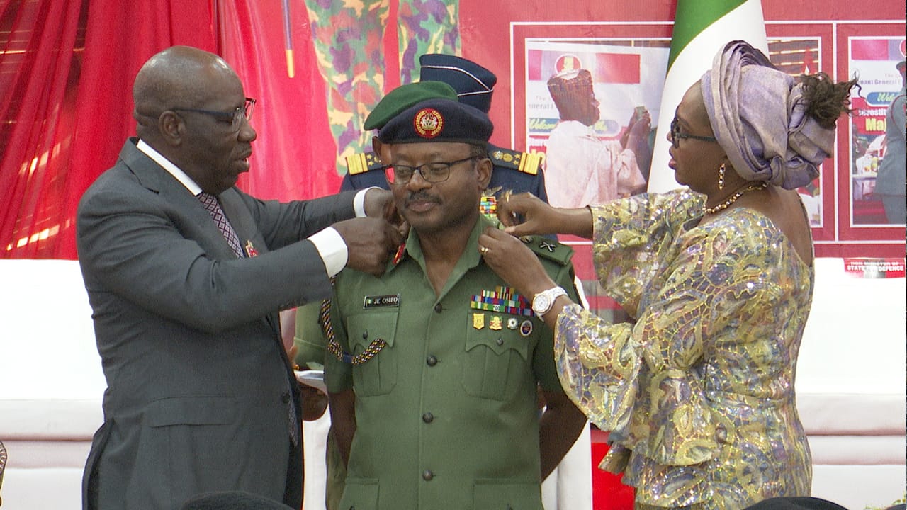 Photo news: Decoration of Major General Julius Osifo with his new rank by His Excellency, Godwin Obaseki,