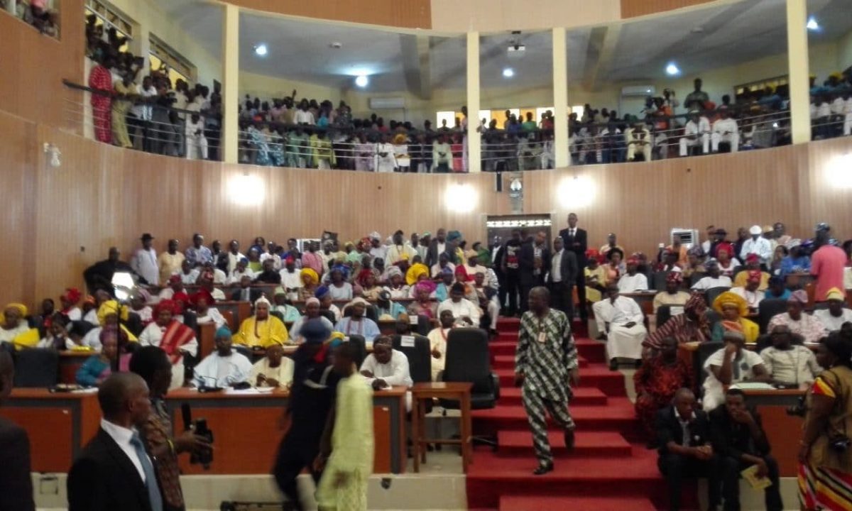 Students Storm Ekiti Assembly to Protest Killing of Corps Member