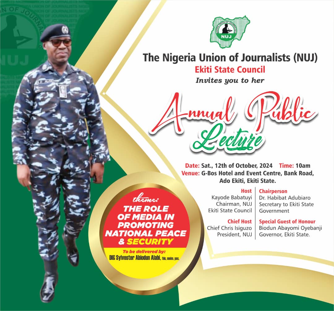 DIG Alabi Delivers NUJ Annual Lecture on Saturday   …as NUJ invites members of the public to participate 